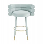 TOV Furniture Betty Sea Foam Green Velvet Barstool