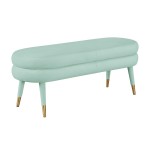 TOV Furniture Betty Sea Foam Green Velvet Bench