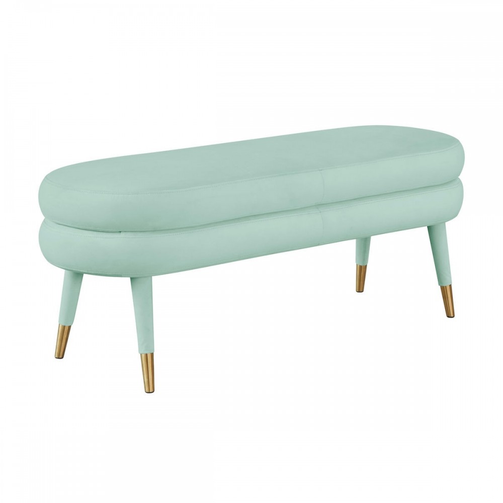 TOV Furniture Betty Sea Foam Green Velvet Bench