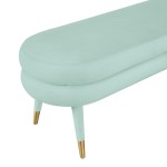 TOV Furniture Betty Sea Foam Green Velvet Bench