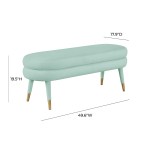 TOV Furniture Betty Sea Foam Green Velvet Bench