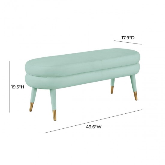 TOV Furniture Betty Sea Foam Green Velvet Bench