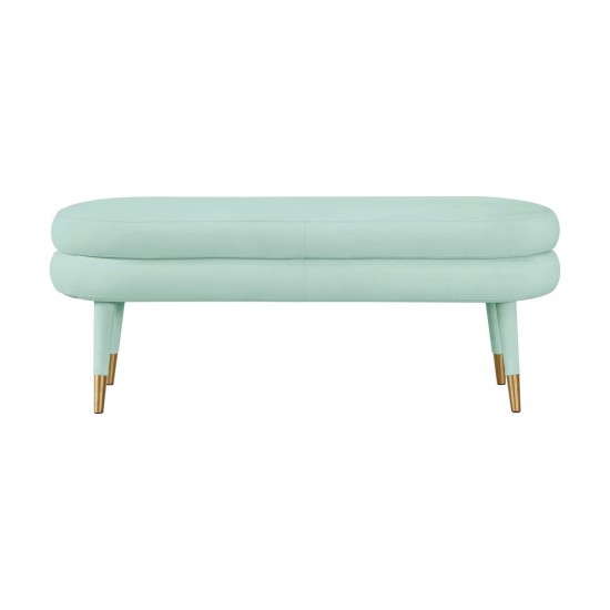 TOV Furniture Betty Sea Foam Green Velvet Bench