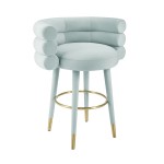 TOV Furniture Betty Sea Foam Green Velvet Counter Stool