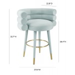 TOV Furniture Betty Sea Foam Green Velvet Counter Stool