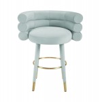 TOV Furniture Betty Sea Foam Green Velvet Counter Stool