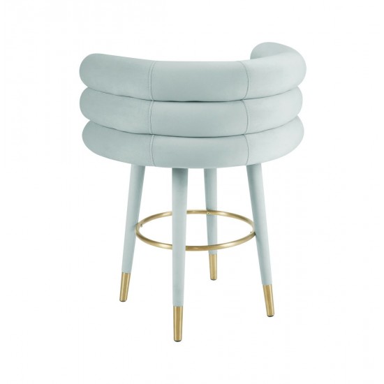 TOV Furniture Betty Sea Foam Green Velvet Counter Stool