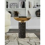 TOV Furniture Blaze Glass/Brass Side Table