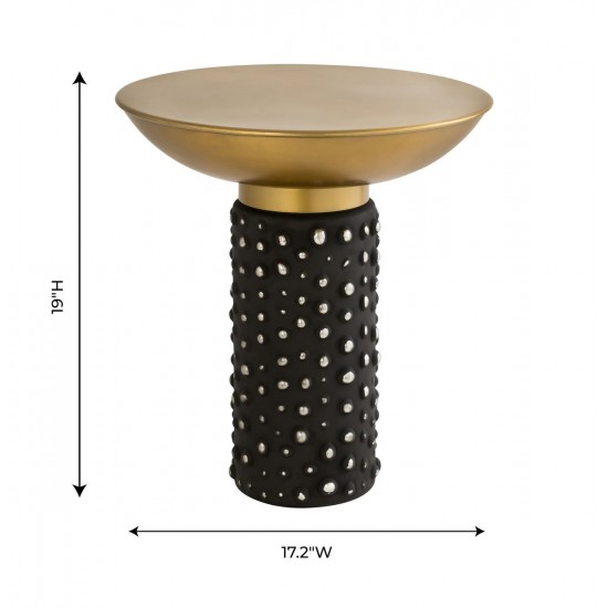 TOV Furniture Blaze Glass/Brass Side Table