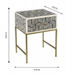 TOV Furniture Bone Inlay Side Table