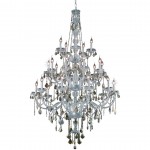 Elegant Lighting Verona 25 Light Chrome Chandelier Golden Teak (Smoky) Swarovski Elements Crystal