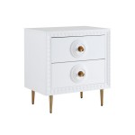 TOV Furniture Bovey White Lacquer Side Table