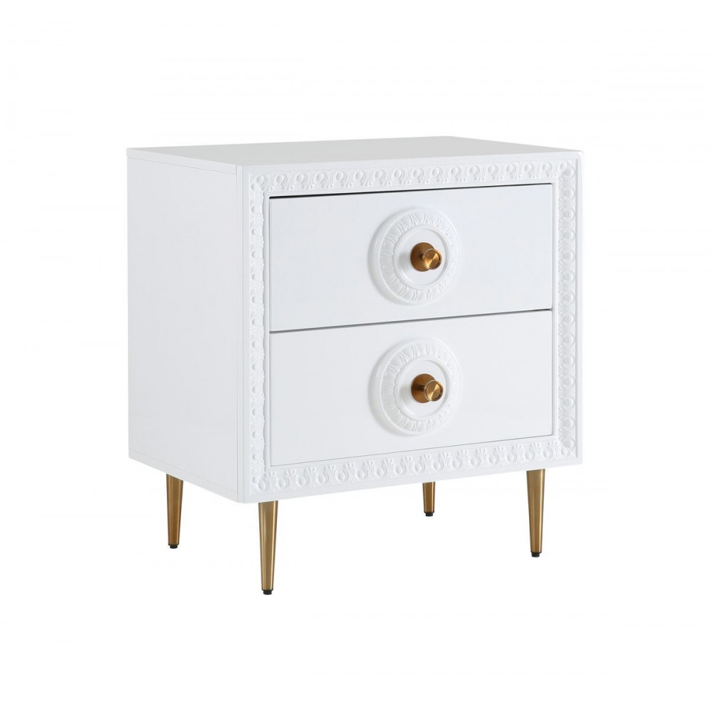 TOV Furniture Bovey White Lacquer Side Table TOV Furniture Bovey White Lacquer Side Table