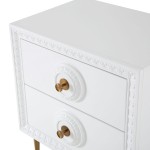 TOV Furniture Bovey White Lacquer Side Table