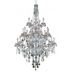 Elegant Lighting Verona 25 Light Chrome Chandelier Golden Teak (Smoky) Swarovski Elements Crystal