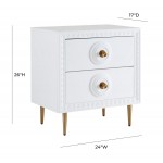 TOV Furniture Bovey White Lacquer Side Table