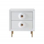 TOV Furniture Bovey White Lacquer Side Table
