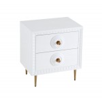 TOV Furniture Bovey White Lacquer Side Table