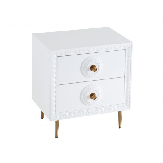 TOV Furniture Bovey White Lacquer Side Table
