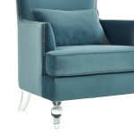 TOV Furniture Bristol Sea Blue Tall Chair