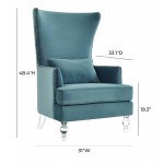 TOV Furniture Bristol Sea Blue Tall Chair