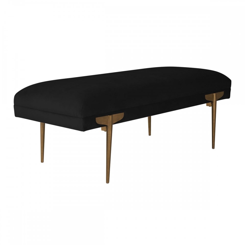 TOV Furniture Brno Black Velvet Bench