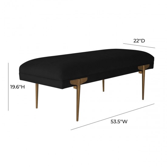 TOV Furniture Brno Black Velvet Bench