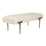 TOV Furniture Brno White Waived Velvet Bench