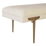 TOV Furniture Brno White Waived Velvet Bench