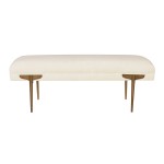 TOV Furniture Brno White Waived Velvet Bench