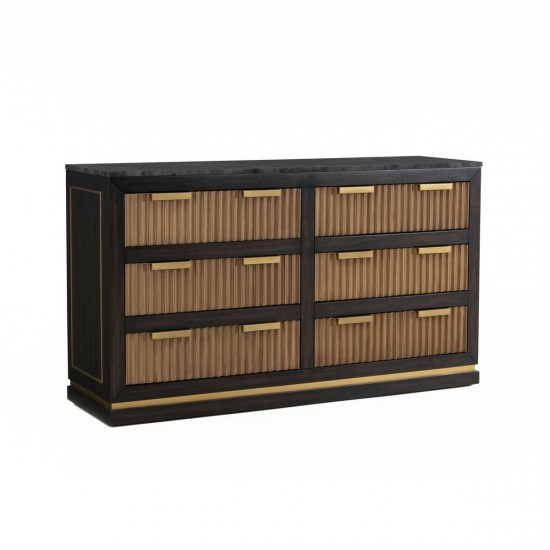 TOV Furniture Brooke Espresso Walnut 6 Drawer Dresser