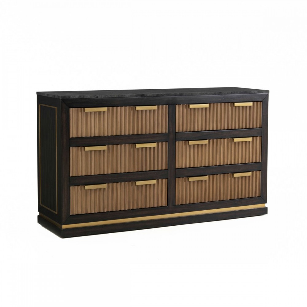 TOV Furniture Brooke Espresso Walnut 6 Drawer Dresser