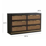 TOV Furniture Brooke Espresso Walnut 6 Drawer Dresser