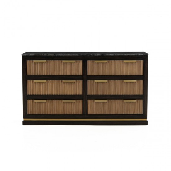 TOV Furniture Brooke Espresso Walnut 6 Drawer Dresser