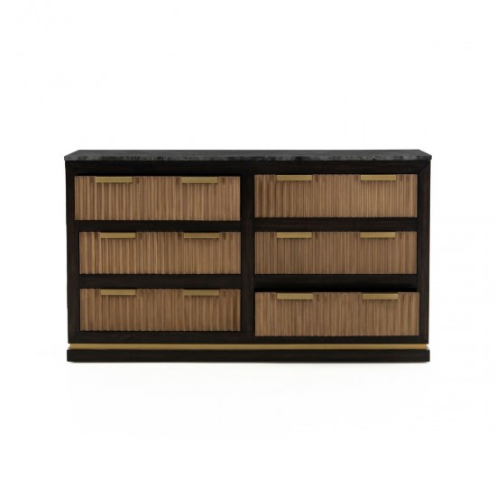 TOV Furniture Brooke Espresso Walnut 6 Drawer Dresser