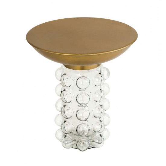 TOV Furniture Bubble Glass/Brass Side Table