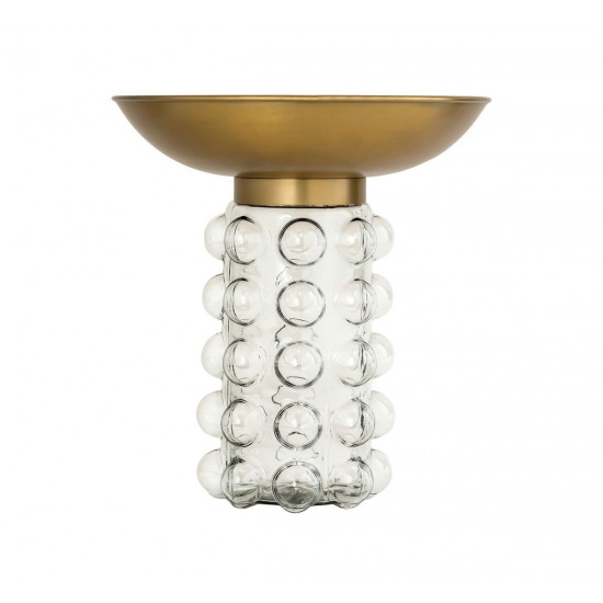 TOV Furniture Bubble Glass/Brass Side Table