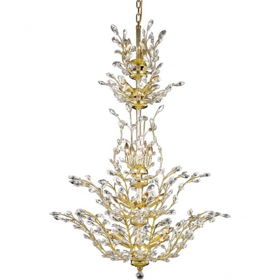 Elegant Lighting Orchid 25 Light Gold Chandelier Clear Elegant Cut Crystal