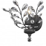 Elegant Lighting Orchid 1 Light Dark Bronze Wall Sconce Clear Royal Cut Crystal