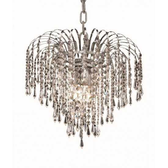 Elegant Lighting Falls 3 Light Chrome Pendant Clear Elegant Cut Crystal