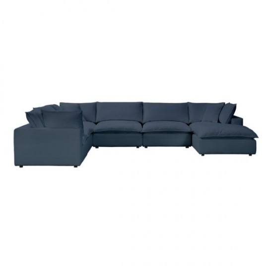 TOV Furniture Cali Navy Modular Large Chaise Sectional