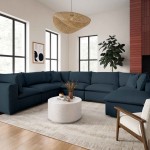 TOV Furniture Cali Navy Modular Large Chaise Sectional