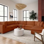 TOV Furniture Cali Rust Modular Large Chaise Sectional