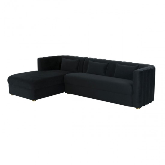 TOV Furniture Callie Black Velvet Sectional - LAF