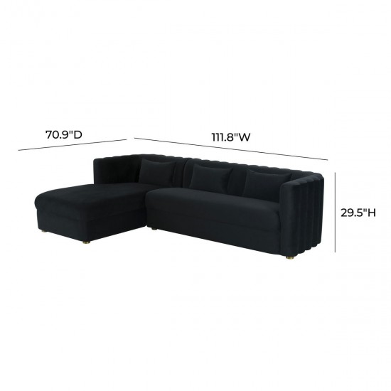 TOV Furniture Callie Black Velvet Sectional - LAF