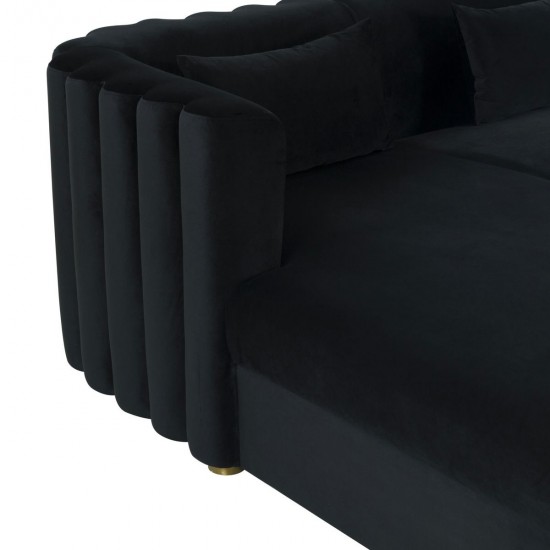 TOV Furniture Callie Black Velvet Sectional - LAF