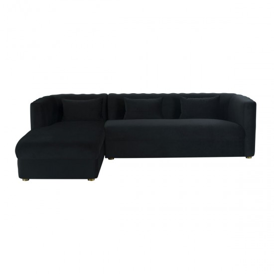 TOV Furniture Callie Black Velvet Sectional - LAF