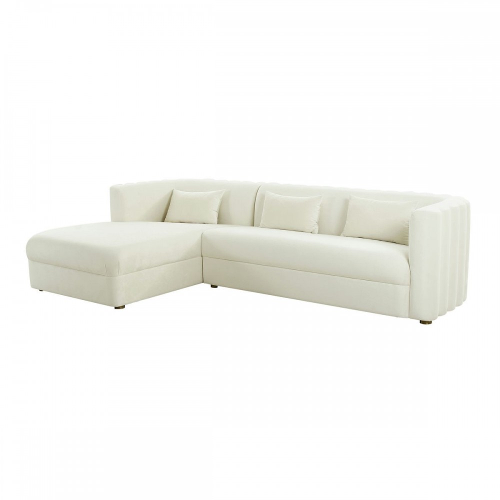 TOV Furniture Callie Cream Velvet Sectional - LAF