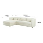 TOV Furniture Callie Cream Velvet Sectional - LAF