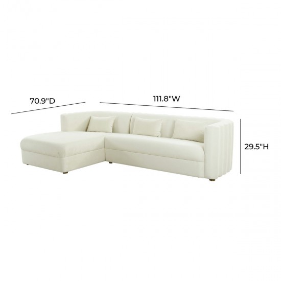 TOV Furniture Callie Cream Velvet Sectional - LAF